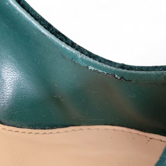 Forever 21 Green Velvet Women's Heels Size 8.5 Pumps Cocktail Party Glam Wedding - Picture 5 of 7